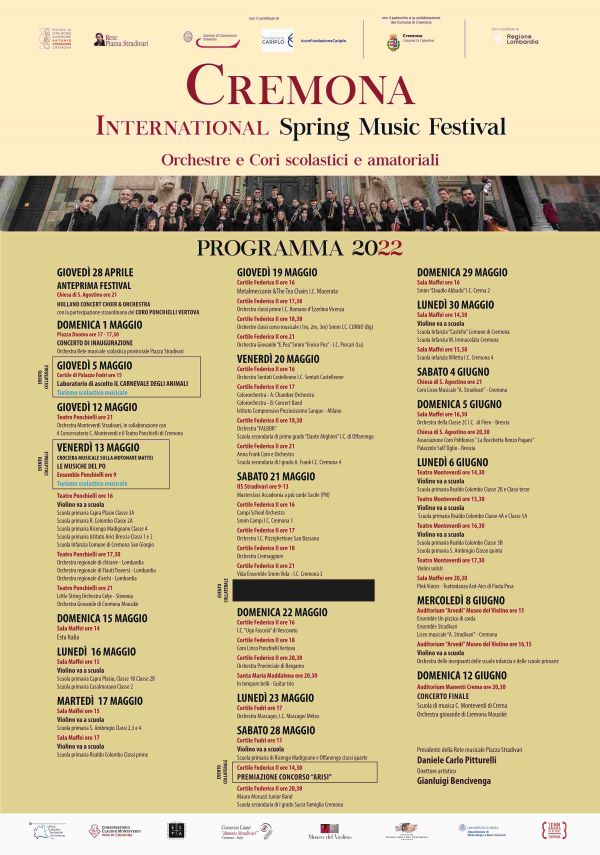 Cremona International Spring Music Festival Derata del 5 maggio 22